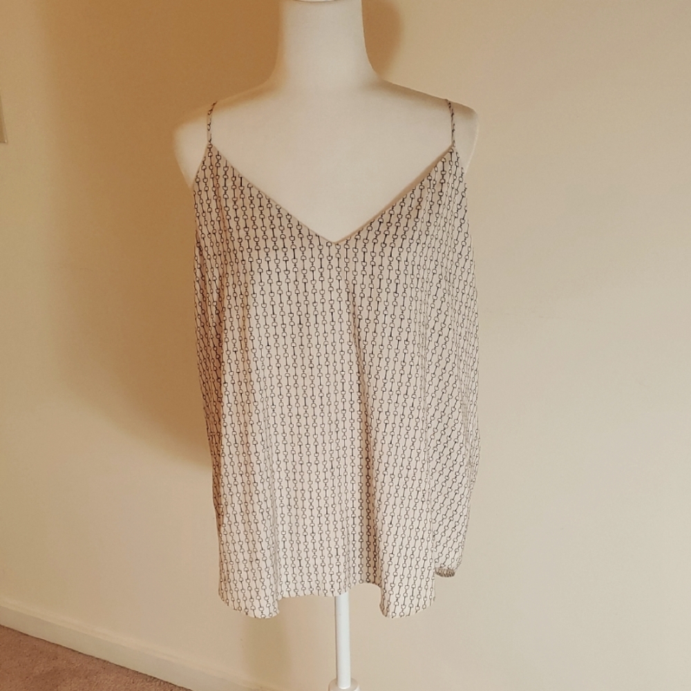 Express Tan and White Relaxed Camisole